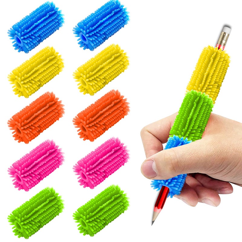 Galagee Reusable Squishy Pencil Grips for Kids Handwriting - Perfect Colorful Cushioned Pencil Holder Writing Aid Grip Trainer Universal Ergonomic Writing Aid For Righties And Lefties (10 Pcs) - Image 1